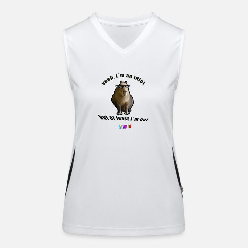 Capybara Meme Funktionelles Kontrast-Tank Top für Frauen