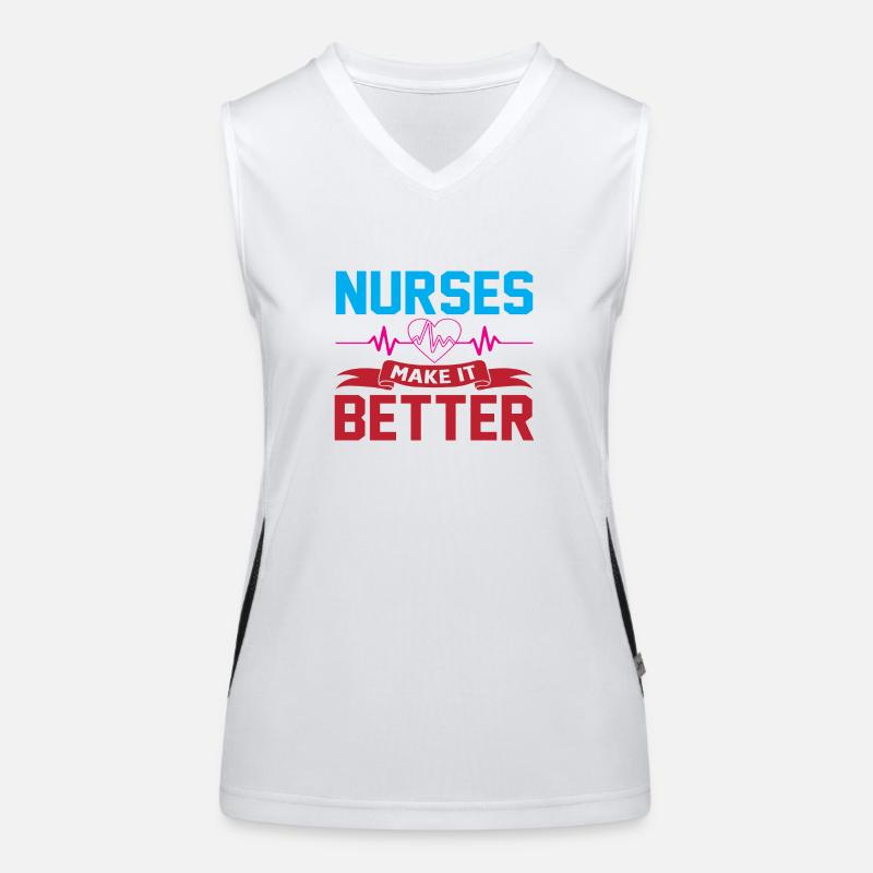 Nurses make it better Funktionelles Kontrast-Tank Top für Frauen
