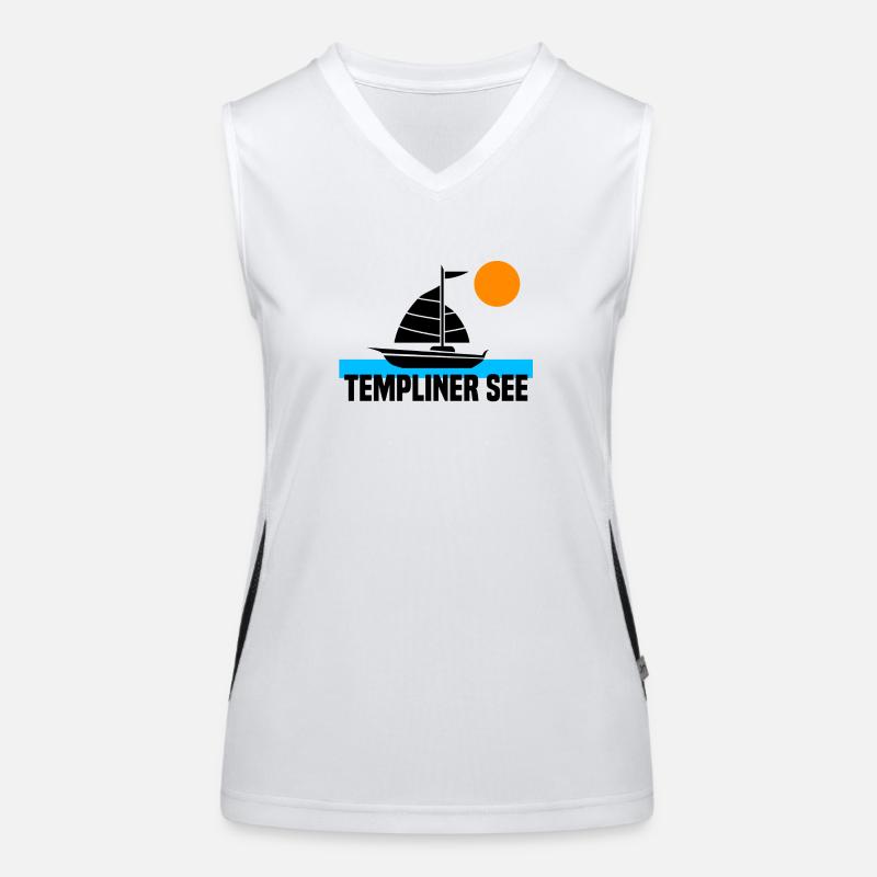 Templiner See Funktionelles Kontrast-Tank Top für Frauen