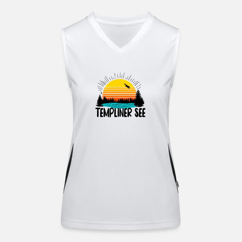 Templiner See Funktionelles Kontrast-Tank Top für Frauen