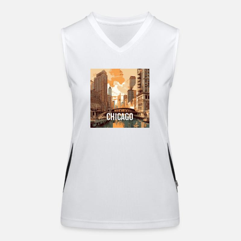 Chicago at sunset Women's Functional Contrast Tank Top