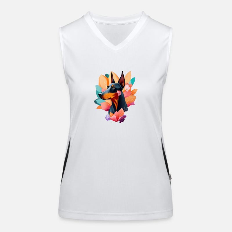 Dobermann Funktionelles Kontrast-Tank Top für Frauen
