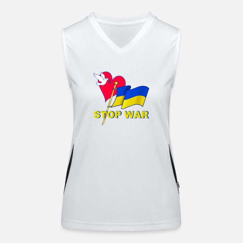 Stop War Funktionelles Kontrast-Tank Top für Frauen