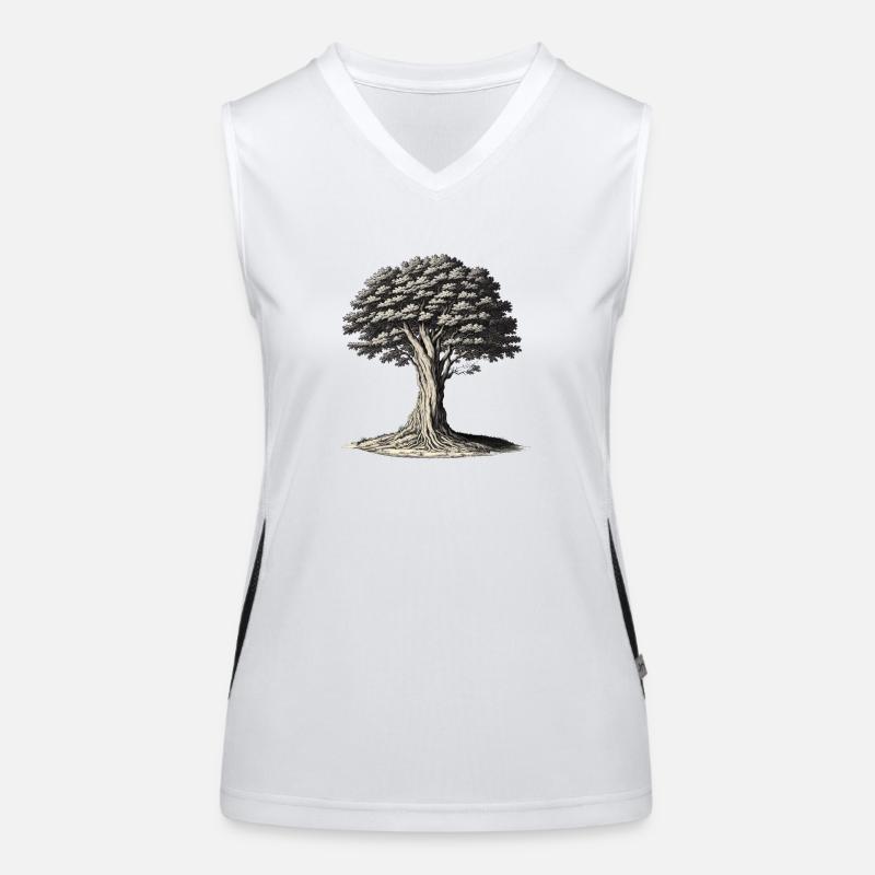Tree in classic style Women's Functional Contrast Tank Top