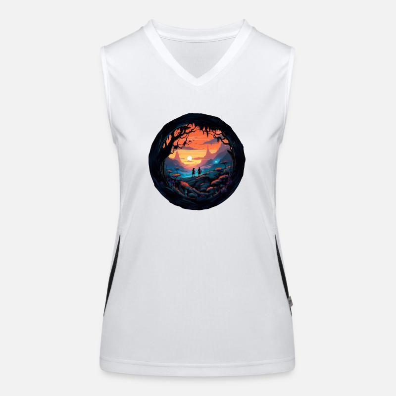 Magische Reise Funktionelles Kontrast-Tank Top für Frauen