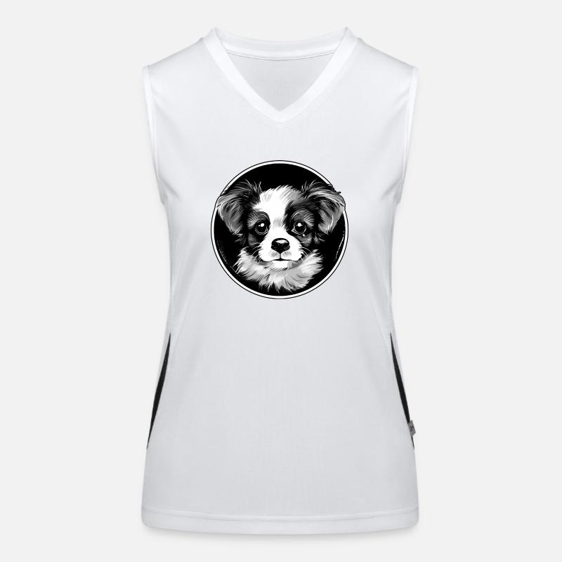 Cute puppy - Women's Functional Contrast Tank Top - white/black
