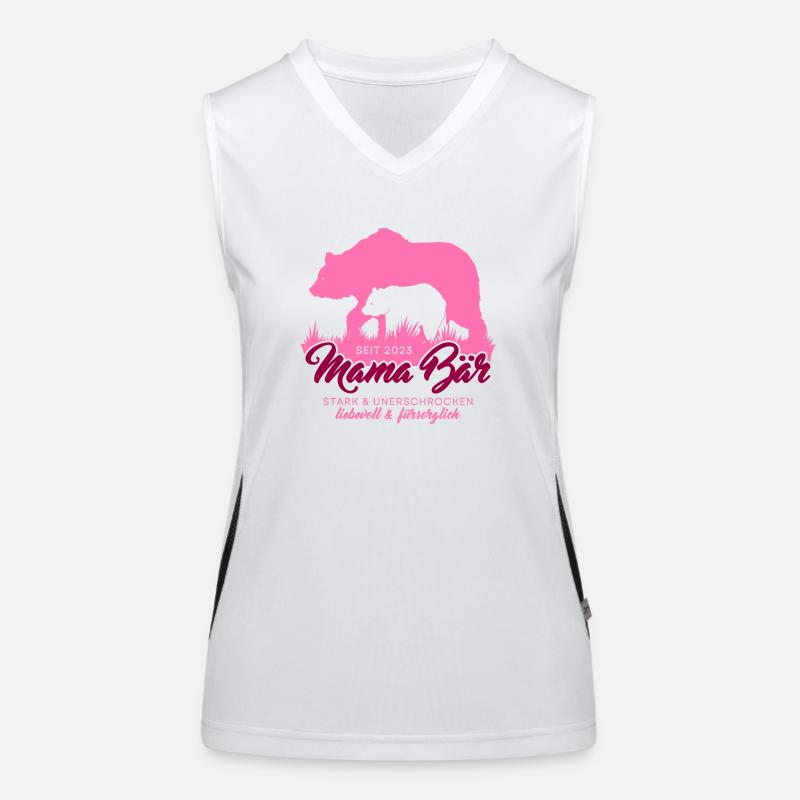 Mama Bär seit 2023 Muttertag Geschenk Weihnachten Funktionelles Kontrast-Tank Top für Frauen