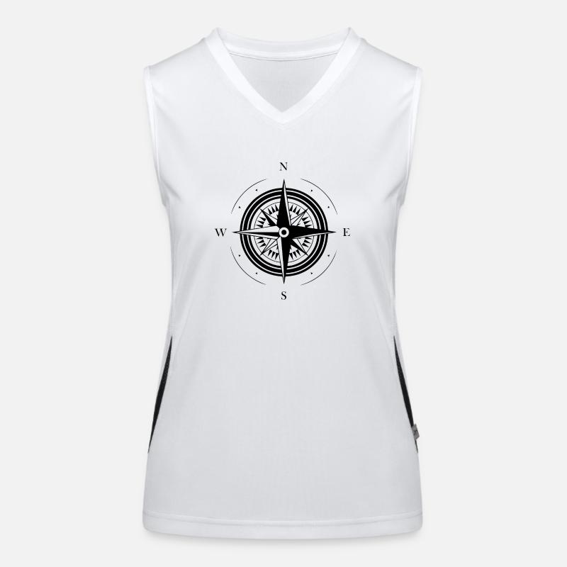 Kompass Nautik Segelboot Seefahrer Funktionelles Kontrast-Tank Top für Frauen