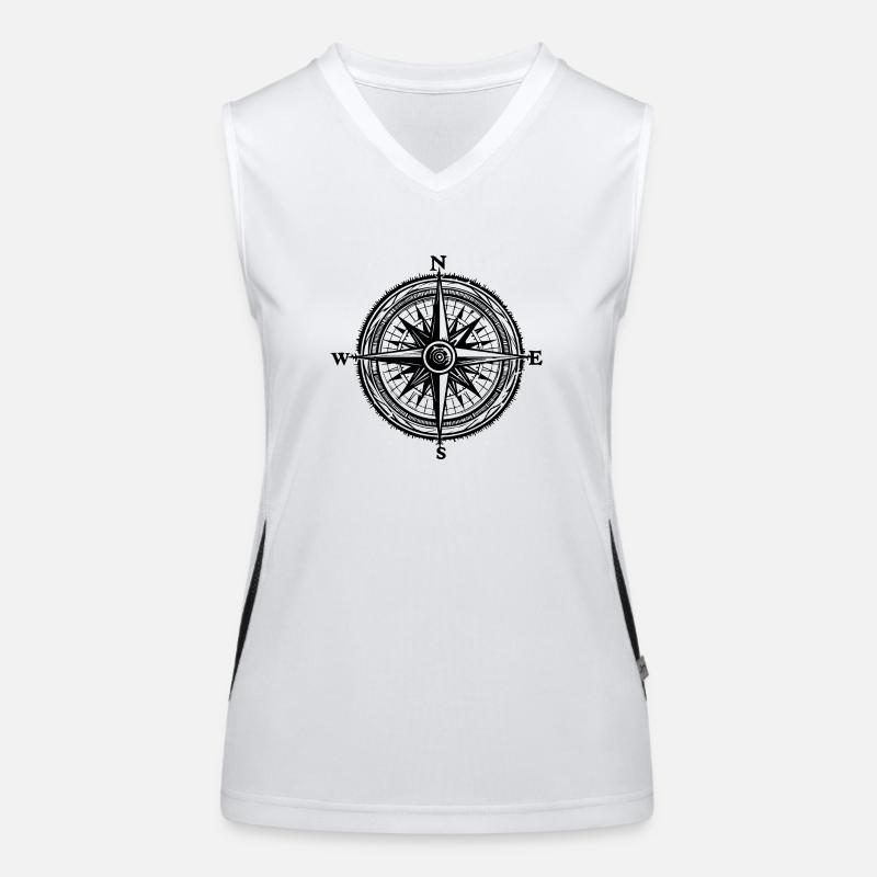 Compass Nautical Sailboat Seafarer Women's Functional Contrast Tank Top