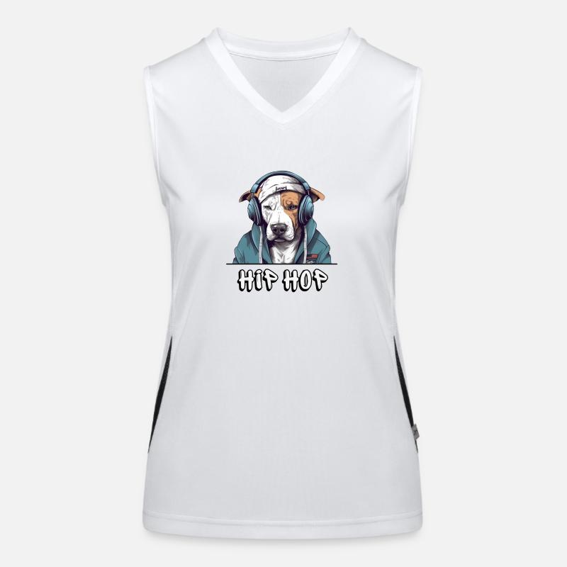 Hip Hop Hund Geschenkidee Leidenschaft Funktionelles Kontrast-Tank Top für Frauen