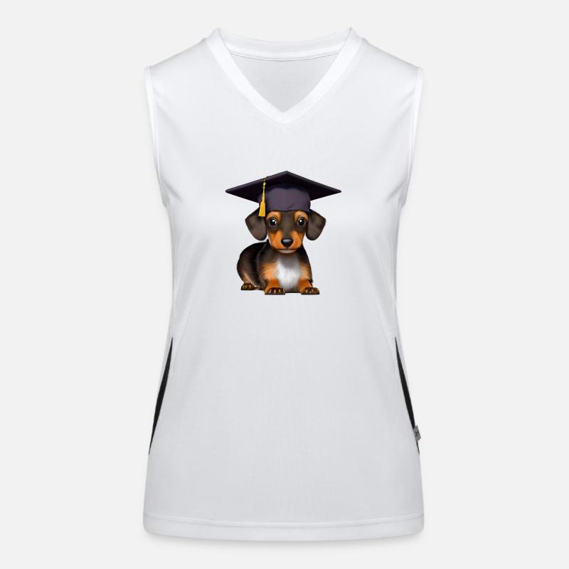 Bachelor Dachshund Graduation University Débardeur respirant contrasté Femme