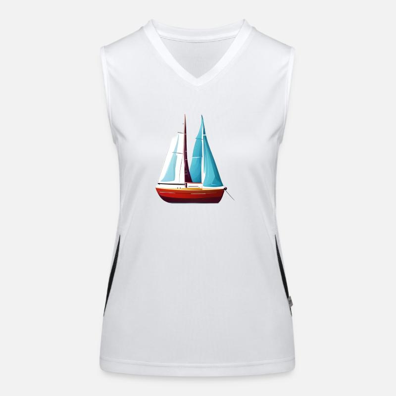 Sailing Ship Sailing Sailing Sailing Sailing Sailboat Women's Functional Contrast Tank Top