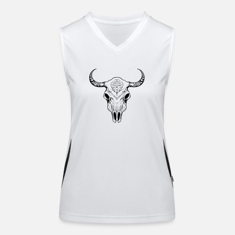 Kuh Schädel Boho Funktionelles Kontrast-Tank Top für Frauen