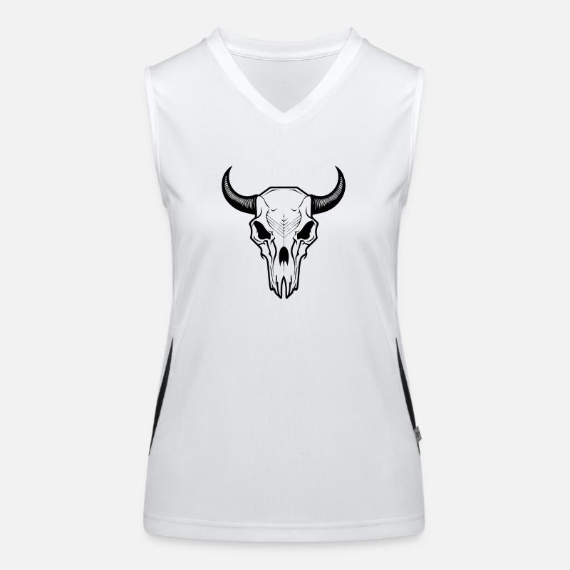 Kuh Schädel Boho Funktionelles Kontrast-Tank Top für Frauen