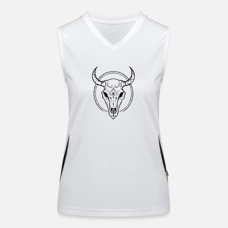 Cow Skull Boho Women's Functional Contrast Tank Top