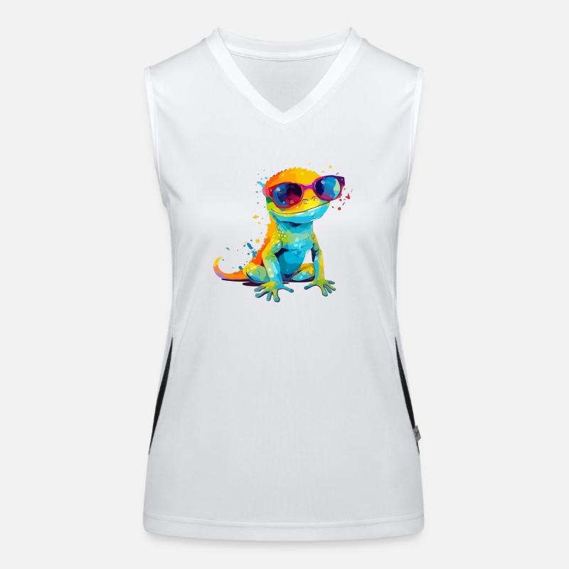 Djibril die Eidechse Funktionelles Kontrast-Tank Top für Frauen