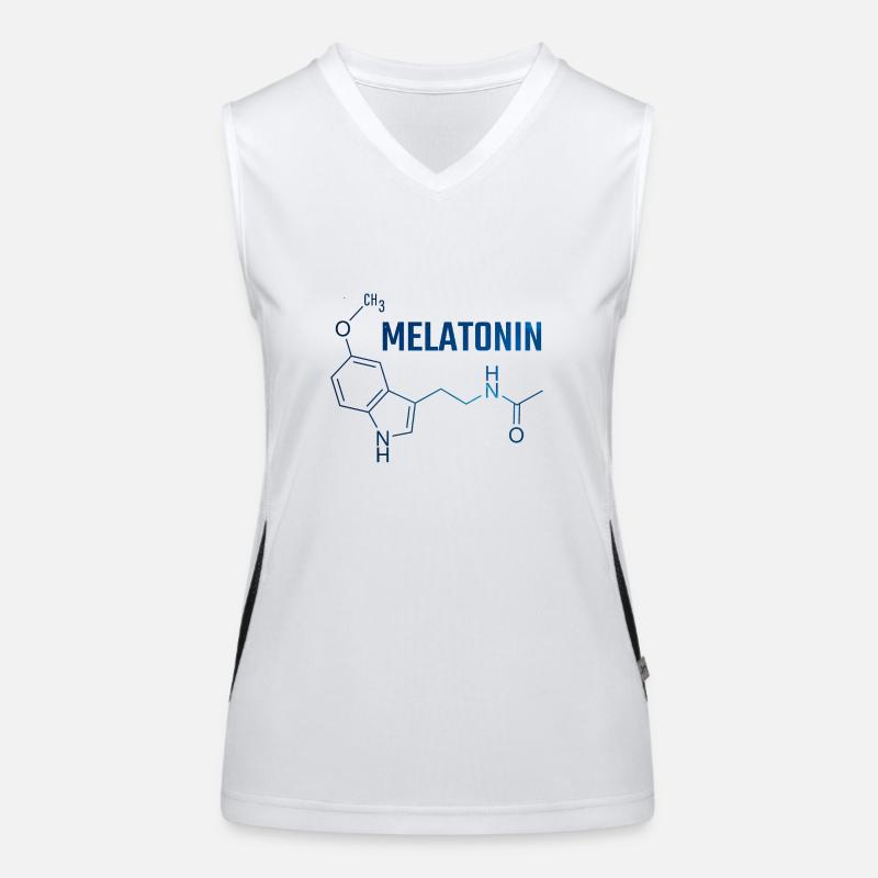 melatonin molecule Women's Functional Contrast Tank Top