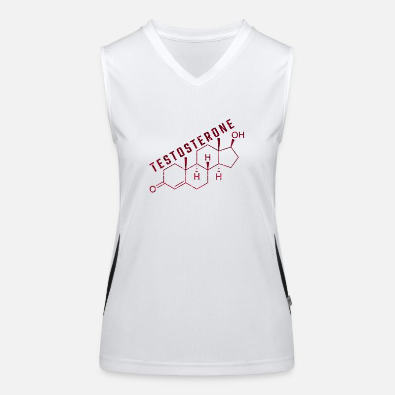 testosterone molecule Women's Functional Contrast Tank Top