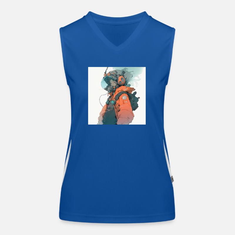 Stellar Odyssey: Anime-Astronautin in Vibrant Funktionelles Kontrast-Tank Top für Frauen