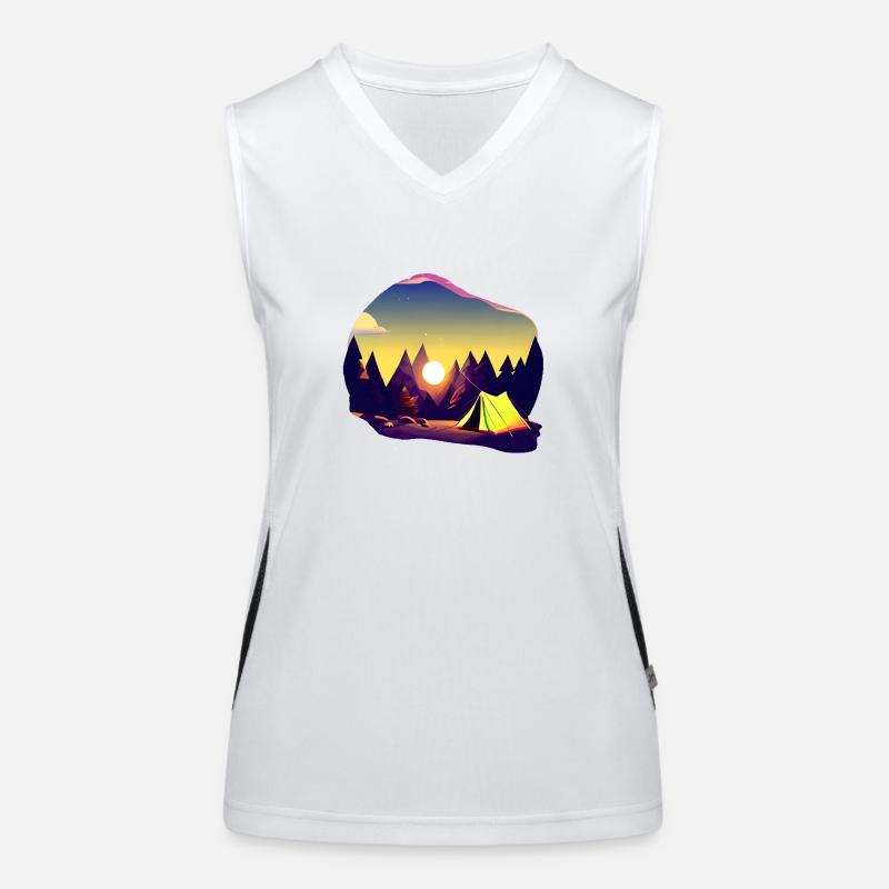Camping Geschenk Zelten Wohnmobil Wohnwagen Camp Funktionelles Kontrast-Tank Top für Frauen
