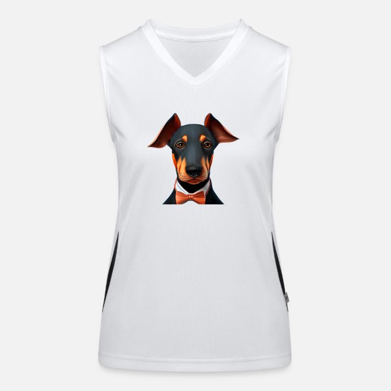 Dobermann Hund Dobermanntrainer Dobermannwelpe Funktionelles Kontrast-Tank Top für Frauen