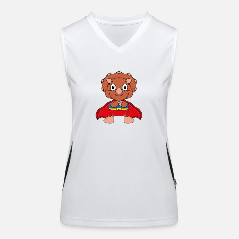 SUPERHELD - DINO - DINOSAURIER - KINDER - BABYS Funktionelles Kontrast-Tank Top für Frauen