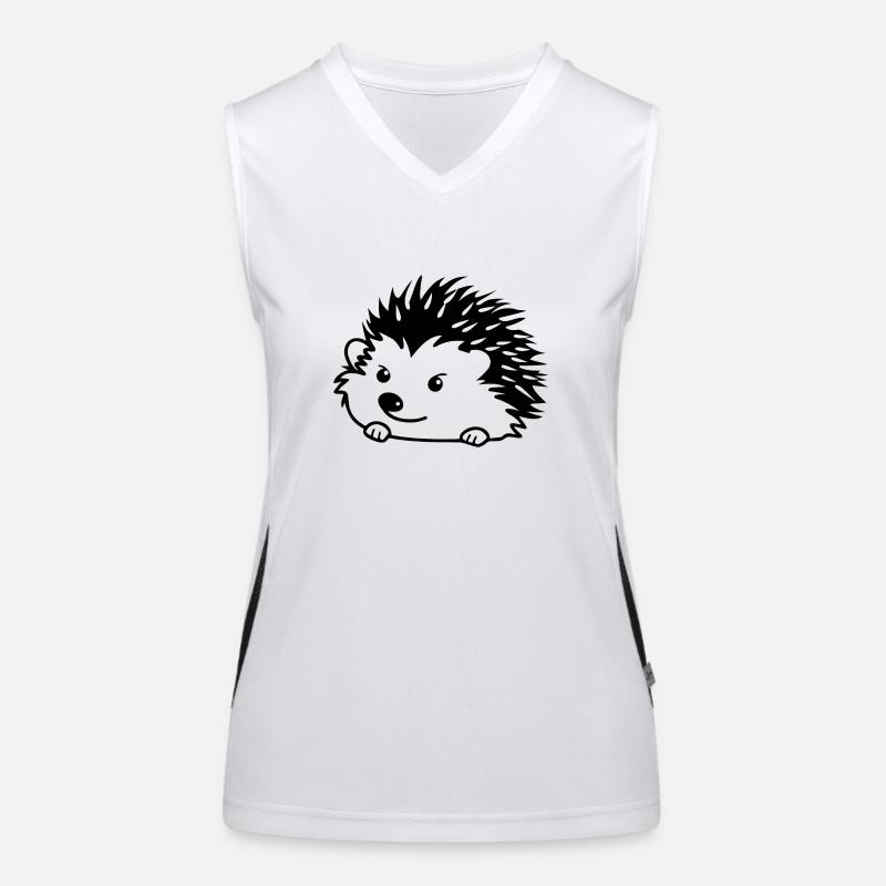 Hedgehog Forest Prickly Animal Women's Functional Contrast Tank Top