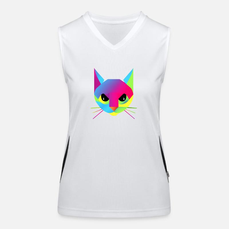 Trippy cat three Women's Functional Contrast Tank Top