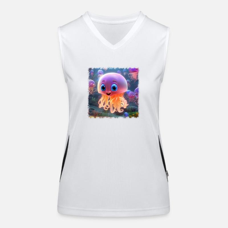 Süße Qualle Funktionelles Kontrast-Tank Top für Frauen