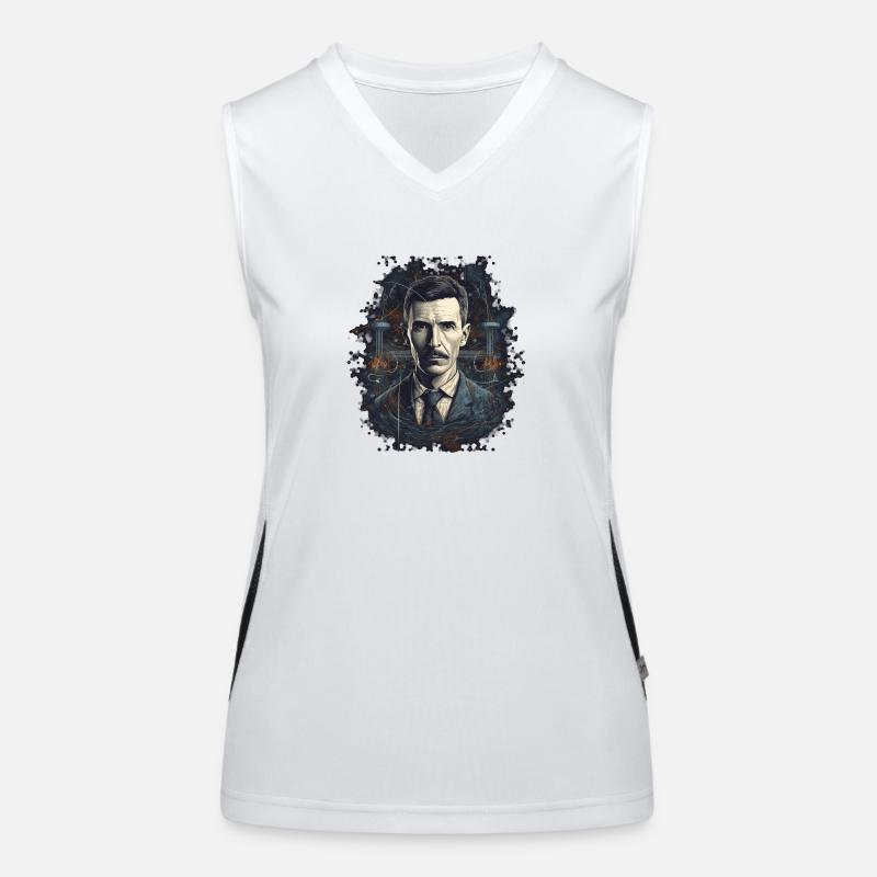 Electrifying genius: Nikola Tesla Women's Functional Contrast Tank Top