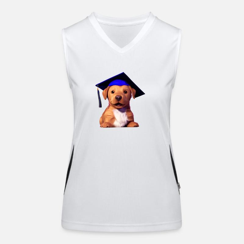 Bachelor Labrador Study Dogs Graduation Women's Functional Contrast Tank Top