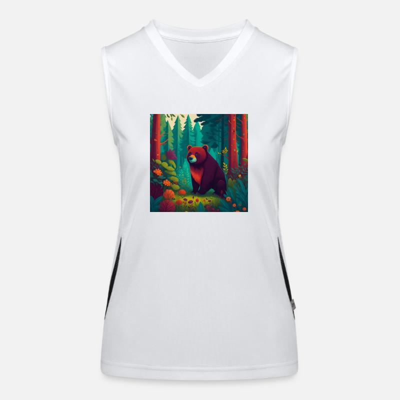 Bär im Wald Funktionelles Kontrast-Tank Top für Frauen