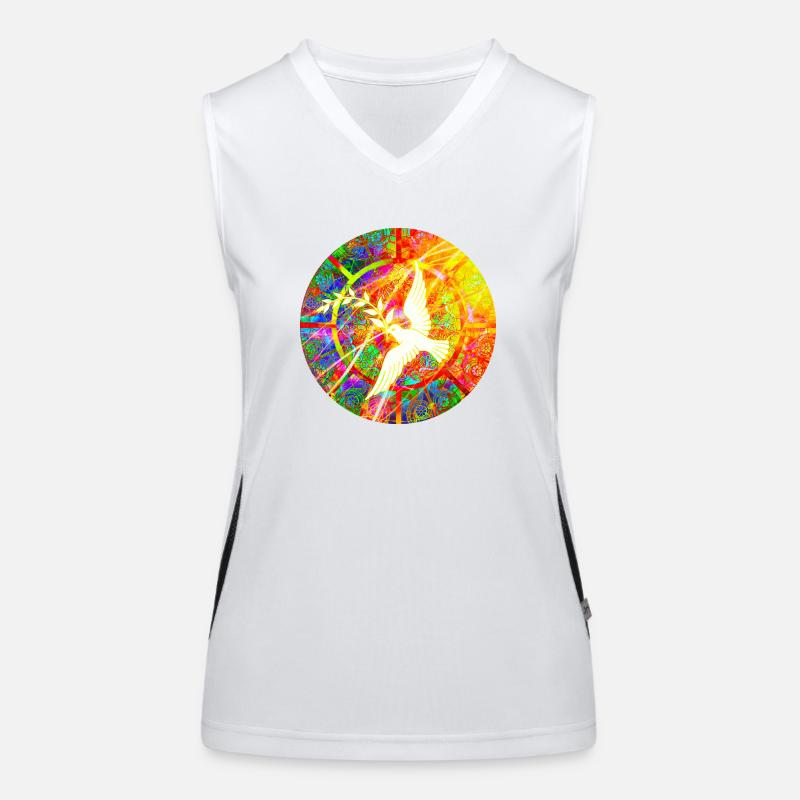 Friedenstaube Funktionelles Kontrast-Tank Top für Frauen