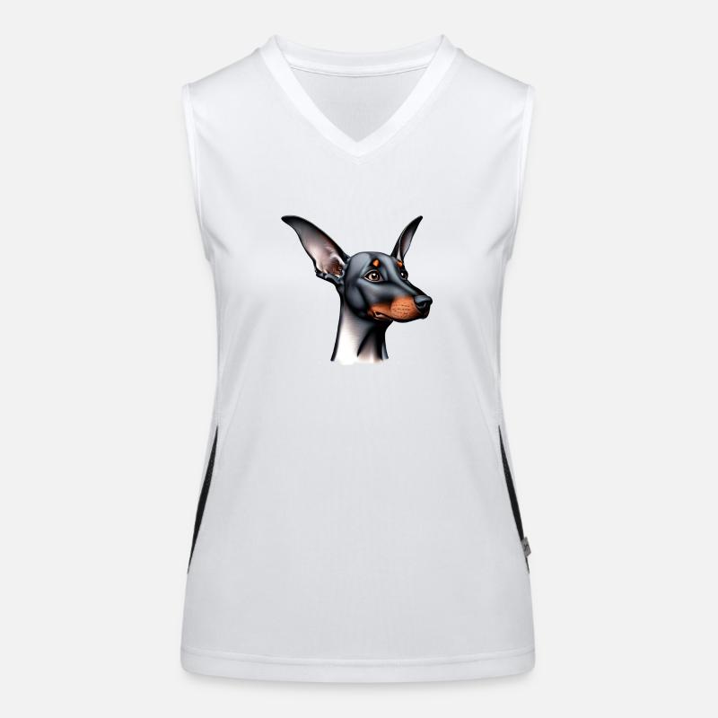 Dobermann Dobermannwelpe Hund Dobermanntrainer Funktionelles Kontrast-Tank Top für Frauen