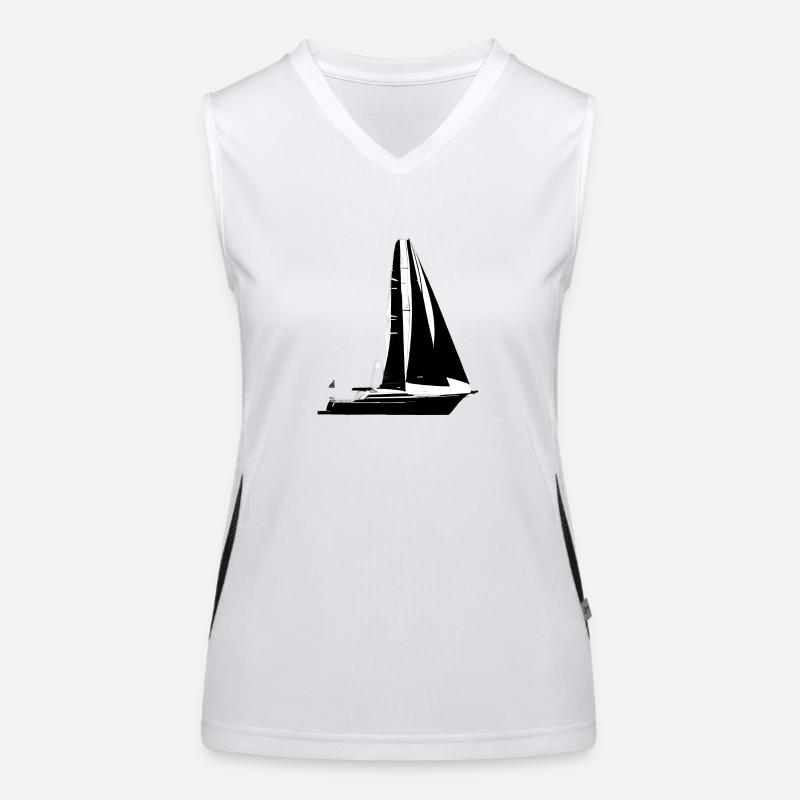 Sailor Sailboat Sailing Sailing Sailing Ship Débardeur respirant contrasté Femme
