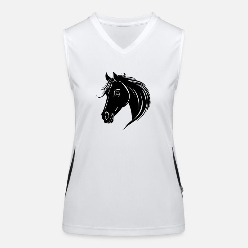 Pferd Pferdekopf Pony Funktionelles Kontrast-Tank Top für Frauen