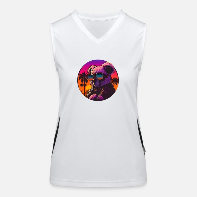 Synthwave Koala Sunset Women's Functional Contrast Tank Top