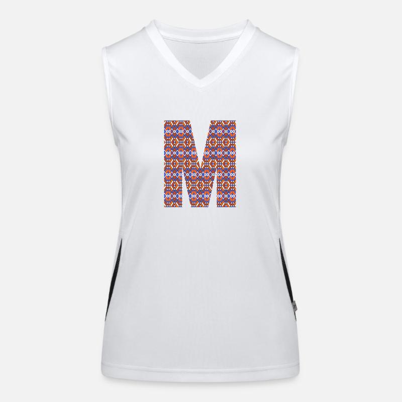 Monogramm Buchstabe M - geometrisches Muster Funktionelles Kontrast-Tank Top für Frauen