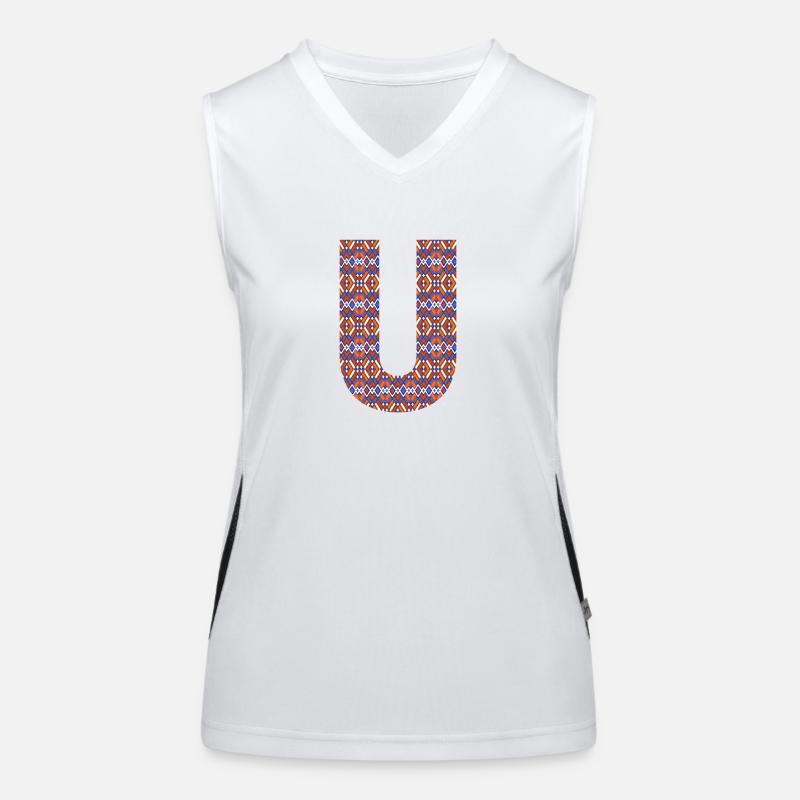 Monogram Letter U- geometric pattern Women's Functional Contrast Tank Top