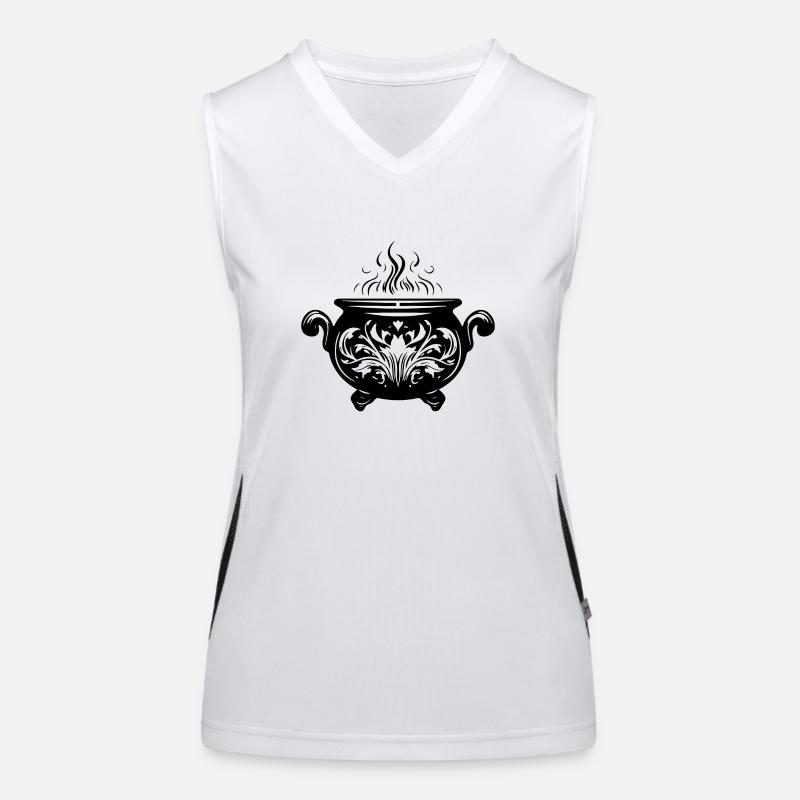 Cauldron Magical Witch Halloween Women's Functional Contrast Tank Top