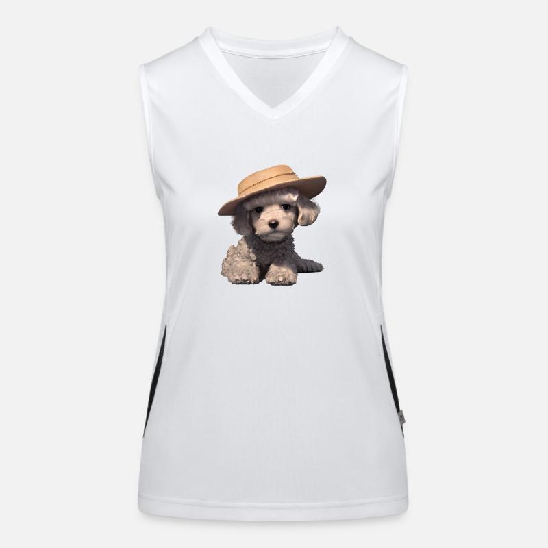 Propriétaire de chien Caniche chiot Chien chiot Caniche Chien amour de chien Débardeur respirant contrasté Femme