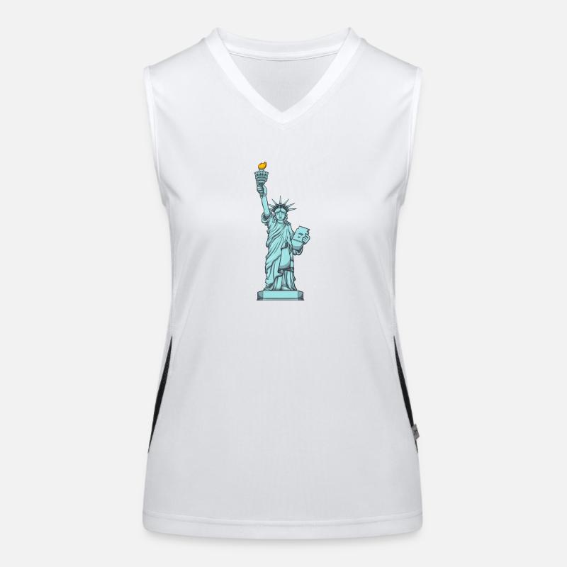 Freiheitsstatue Funktionelles Kontrast-Tank Top für Frauen