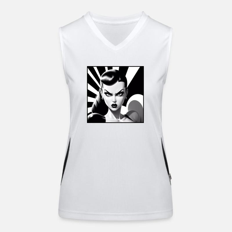 Monochrome Pop Art Women's Functional Contrast Tank Top