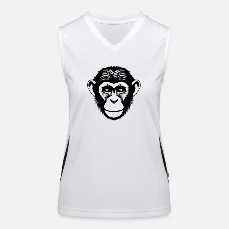 Singe Singe Visage de Singe Jungle Débardeur respirant contrasté Femme