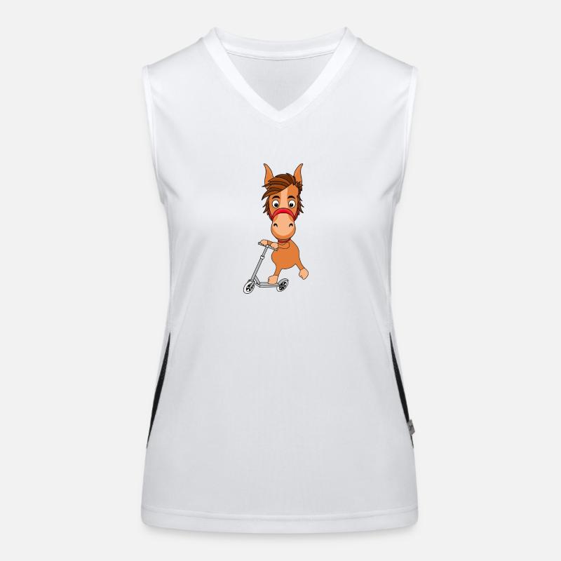 PFERD - ROLLER - TIER - KINDER - BABYS - TIERISCH Funktionelles Kontrast-Tank Top für Frauen