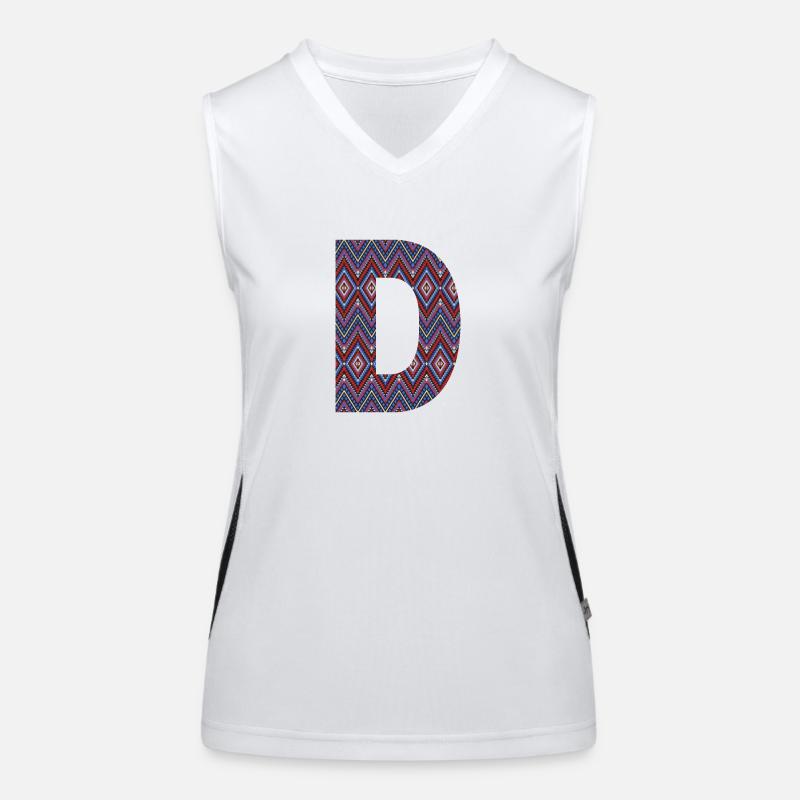 Monogramm Buchstabe D - geometrisches Muster Funktionelles Kontrast-Tank Top für Frauen