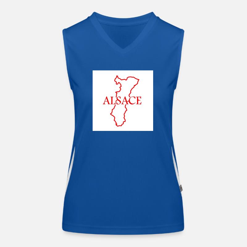 Karte des Elsass Funktionelles Kontrast-Tank Top für Frauen