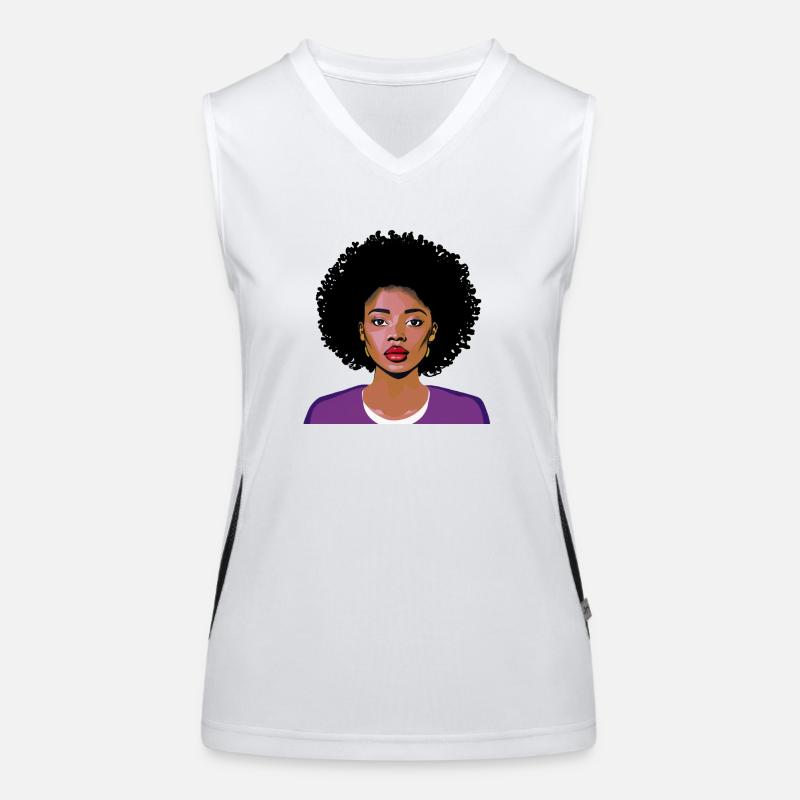 Frau mit Afro Funktionelles Kontrast-Tank Top für Frauen