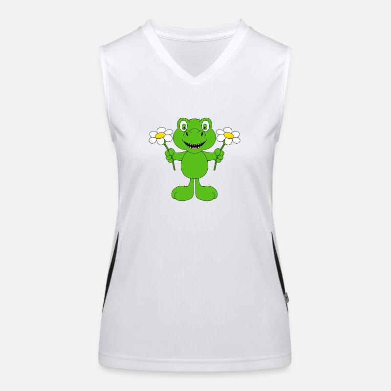 BLUMEN - DINO - DINOSAURIER - KINDER - BABYS Funktionelles Kontrast-Tank Top für Frauen