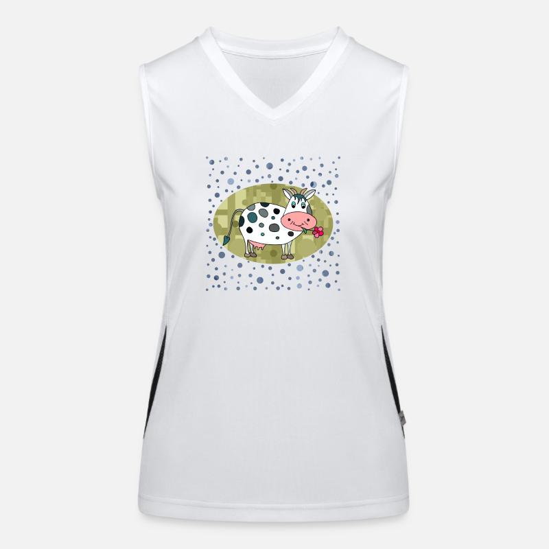 Kuh Funktionelles Kontrast-Tank Top für Frauen